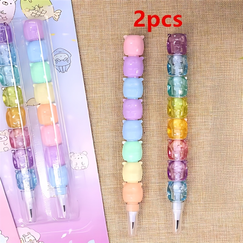 Random 2pcs/set Block-style Pencils, Detachable And Creative Pencils, No Sharpening Needed, Multifunctional -head Pencils, No Sharpening, Home Pencil Set