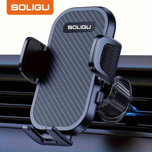 soligu car phone holder air vent cell phone car mount universal automobile cradle compatible with iphone samsung and all smartphones