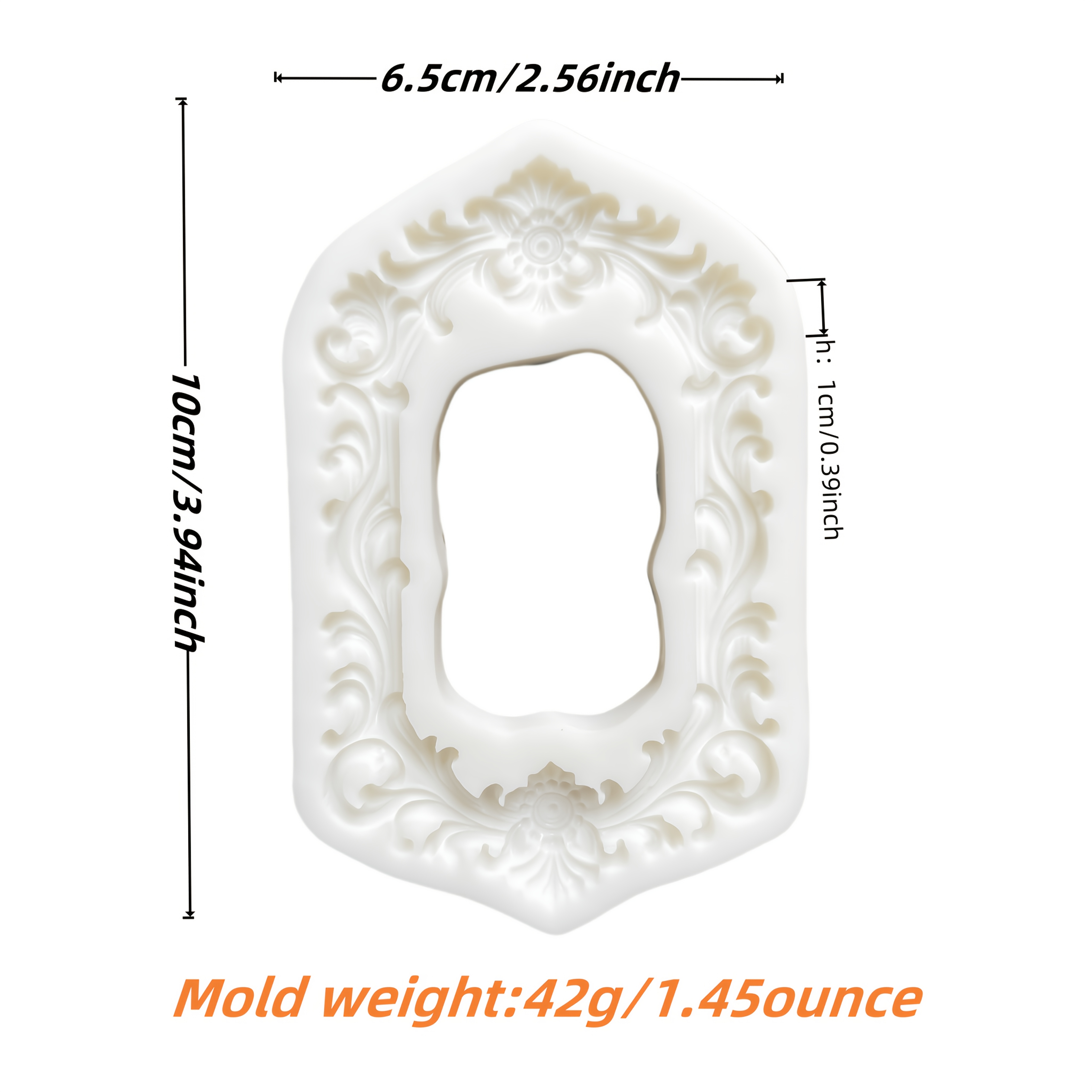 1pc European Classical Pattern Photo Frame Silicone Mold, Suitable For Fondant, Chocolate, Cake Decoration, Kitchen Baking Biscuit Decoration Mold, Handmade Art Baking Tools.