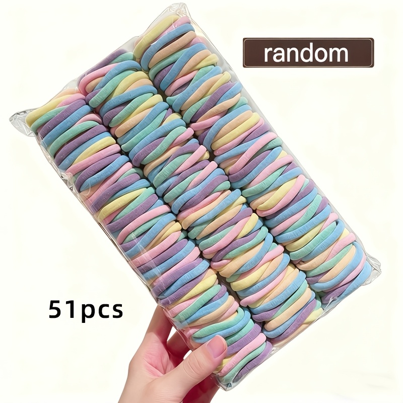 TEMU Elastici per capelli grandi da donna assortiti - Colori e neon vivaci, accessori per capelli resistenti i , regalo per adolescenti, design