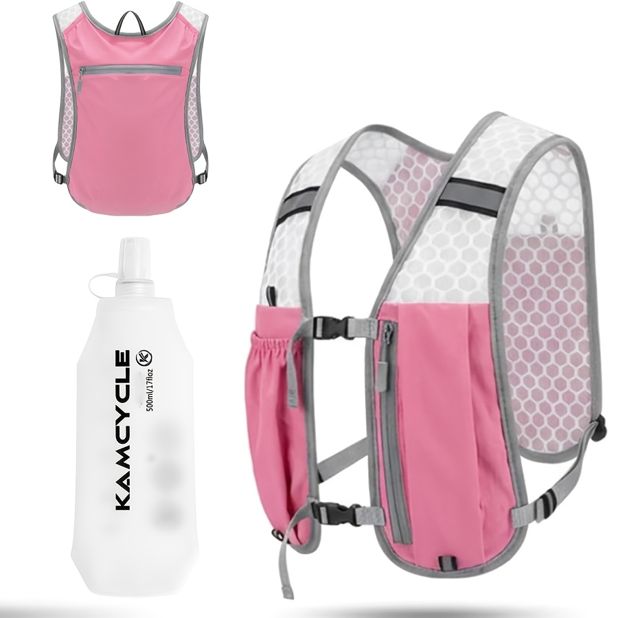 TEMU Women's Backpack, 1pc Running Hydration Vest With 1pc 500ml Soft , Running Vest Backpack With 500ml Bottle For Men Women, Lightweight Water