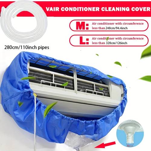 95 130cm large air conditioning cleaning cover hanging air washing bag reusable summer cleaning tool with drainage pipe