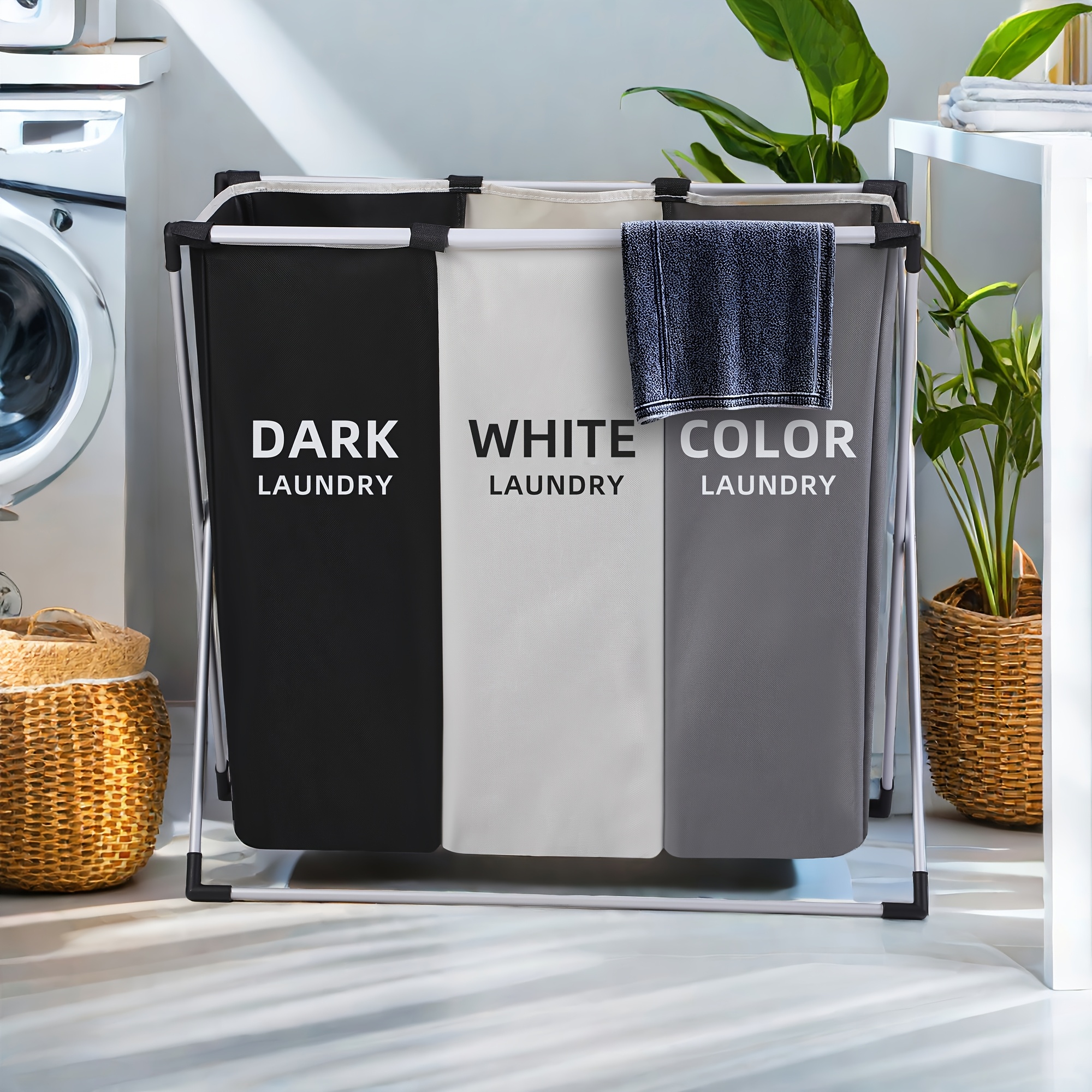1pc large laundry basket laundry hamper dirty clothes storage basket dirty clothes hamper for home college dorm details 2