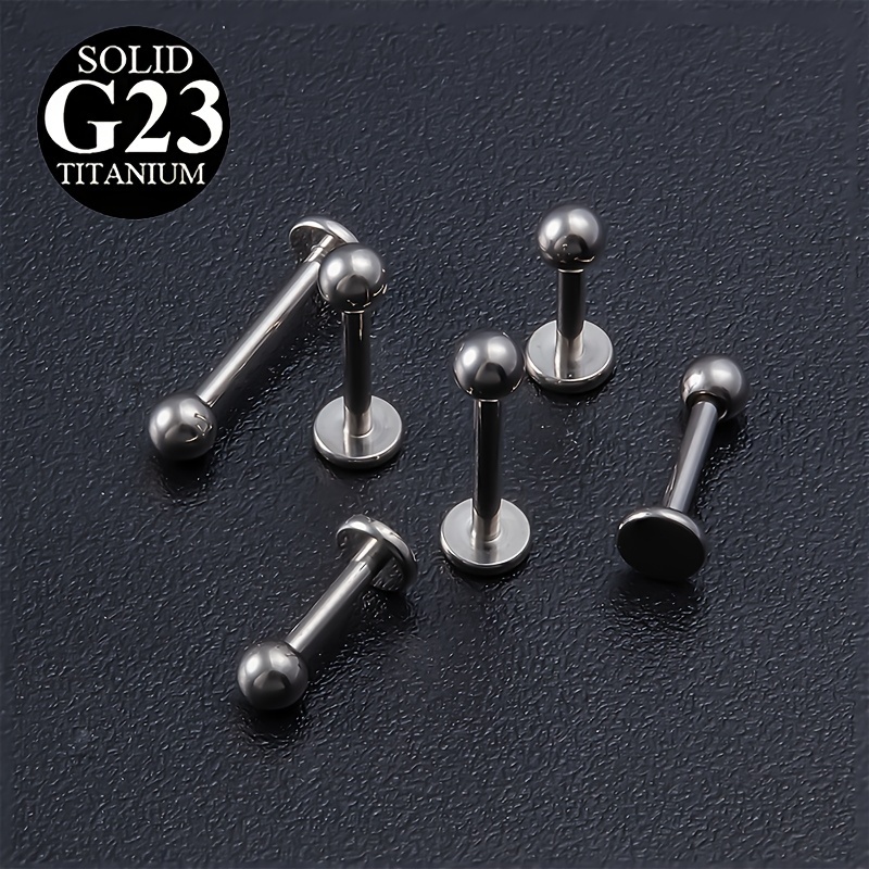 G23 Titanium Steel Lip Ring & Stud Earrings Set