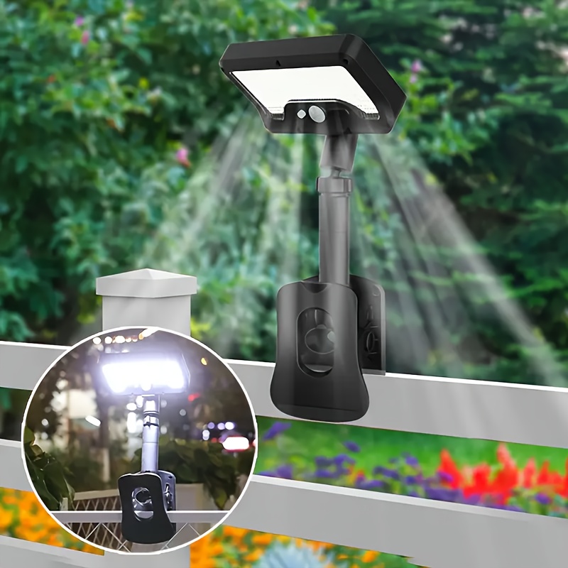 Solar Lights Outdoor, 1pc 74 LED 650LM Cordless LED Solar Motion Sensor Lights; 3 Adjustable Heads, *°Wide Angle *,, Security LED Flood Light(Daylight)