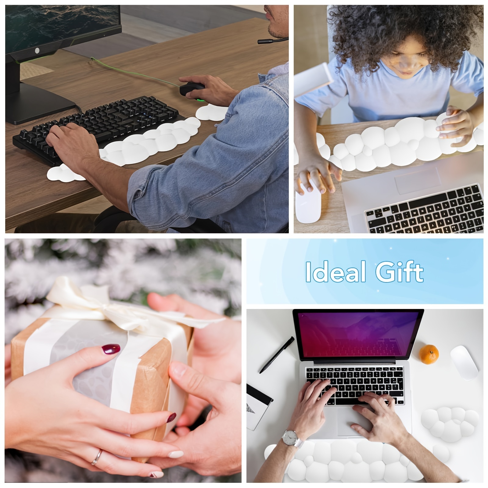 Mauspad Mit Memory-Foam Handgelenkauflage – Ergonomisches Pad Für Büro & Gaming, Rutschfeste Unterseite (rosa)