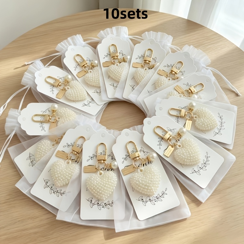 TEMU 10 Sets/new Large Size Key Chain Additions, Including Hug Button And Gift Bag - Suitable For Bags And Car Decorations - Birthday Gift For ,
