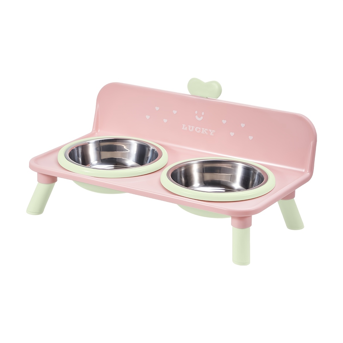 TEMU 1pc/12.6in Universal Cat/dog Collar Protector, Anti-flipping, , 1pc High-heeled Stainless Steel Bowl, Prevents Black Chin, Macaron-style Pet