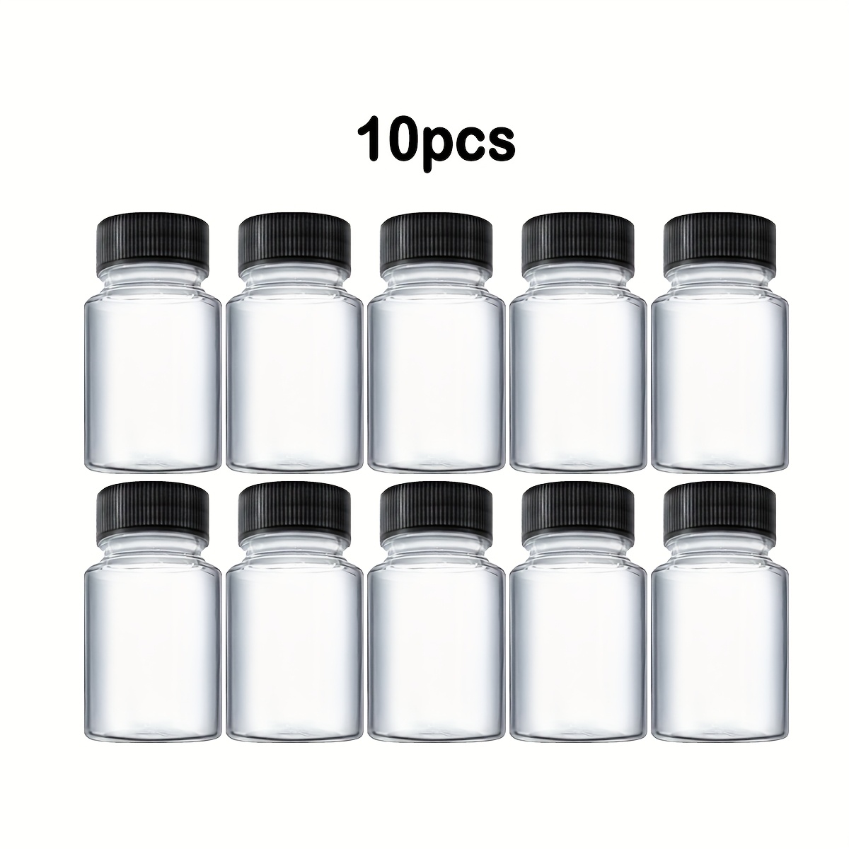 15/10/5 Pack 2 Oz Plastic Cups (with Lids) Small Clear Bottles Travel Essential Mini Bottles Suitable For Ginger, , Juice, Samples, Whiskey Suitable For Kitchen Dispensing And Capsule Plastic Bottles