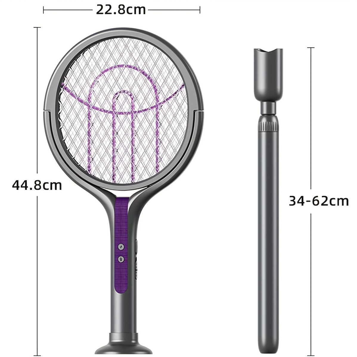 TEMU Usb Rechargeable Foldable Retractable Swatter, Insect Killer And Safety Net For Home, Outdoor, Yard, Camping, Rechargeable, Repellent