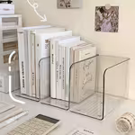 Top pick2/4pcs Transparent Desktop Stationery File Organizer, Office Documents Student Bookshelf Book Stand, Thickened Acrylic File Holder, Multifunctional Office Organization Rack, Book Fixing Storage Rack, Student Dormitory BookshelfOpen in new tab.