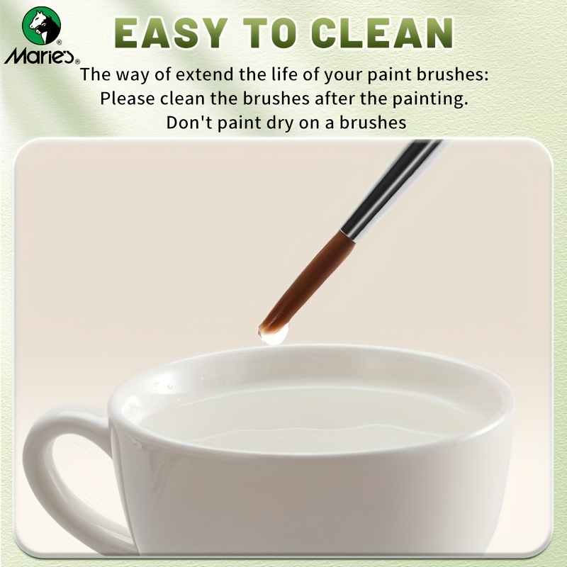 Miniature Synthetic Paint Brushes with Triangular Handles