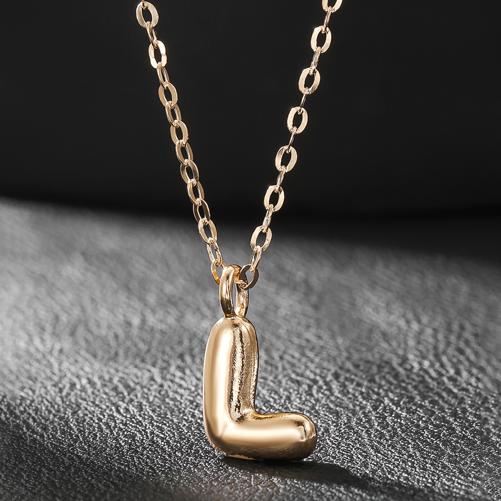 TEMU 1pc Women's 18k Gold Plated Initial Necklace - Ized Monogram Letter A-z (suitable For First/last Name) - Minimalist Layered Jewelry Gift For