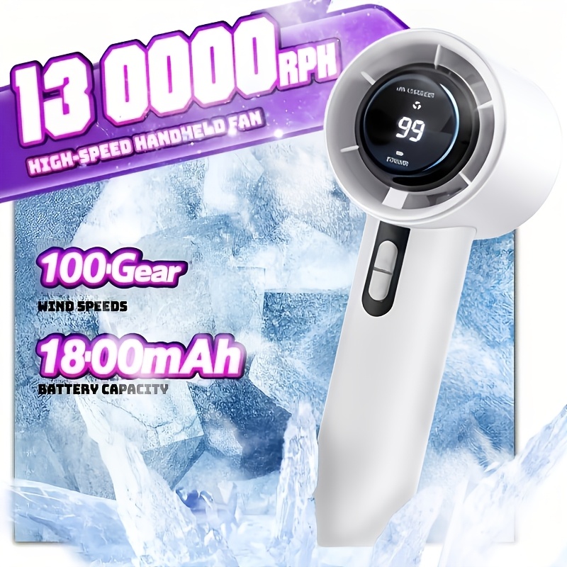 1个便携手持风扇，超高速快速降温，100档超强usb风扇，大容量电池，迷你便携风扇，usb充电，充电宝功能，轻巧紧凑，易于携带，适合户外活动 商品详情 2