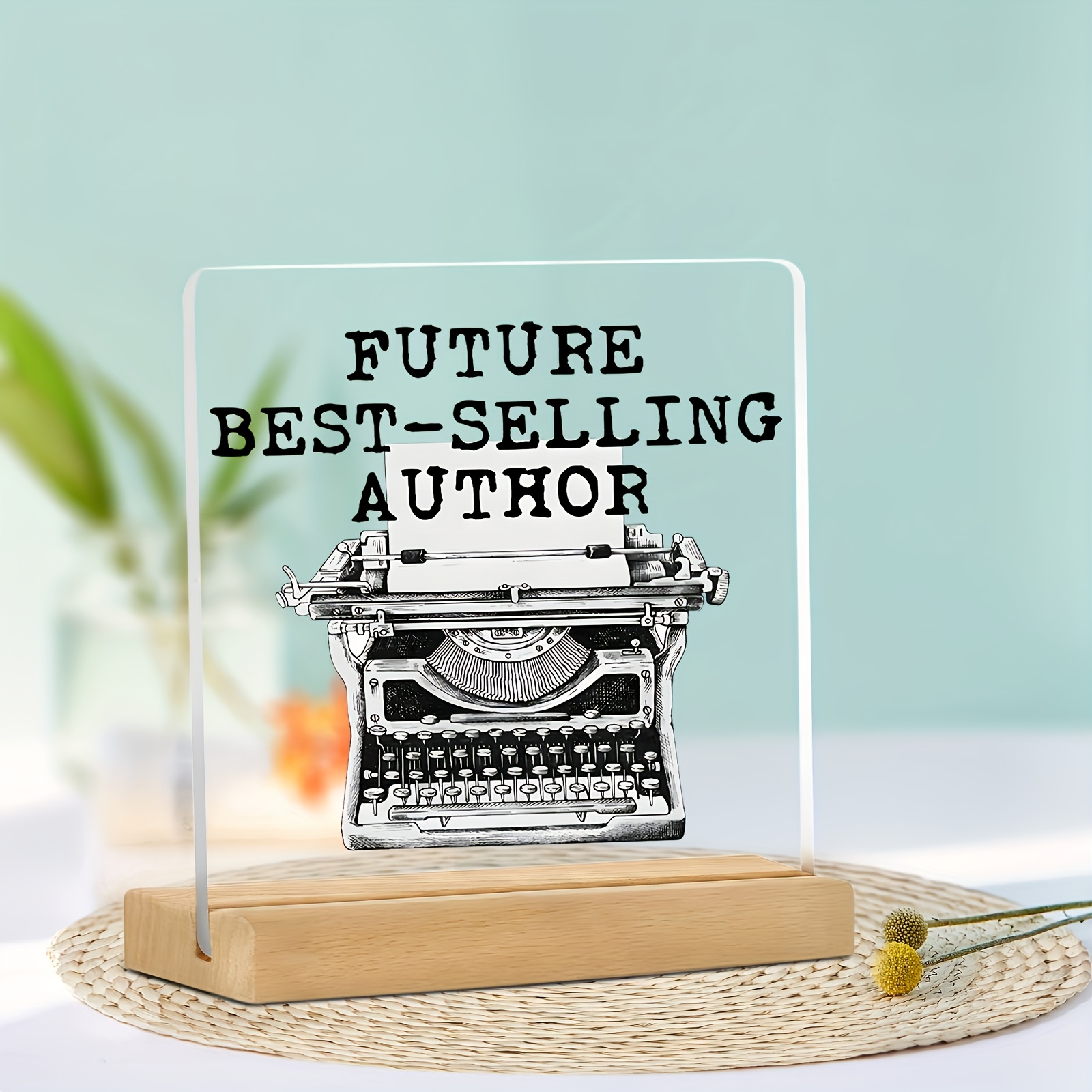 2D Flat, 1pc Modern Typewriter Desk Decor - Vintage - looking   Plaque, Acrylic Writer   Decoration for Home, Literary Gifts for  s, Writers, Book Lovers (Birthday, Christmas, Easter) - No Assembly Needed, 2D Flat