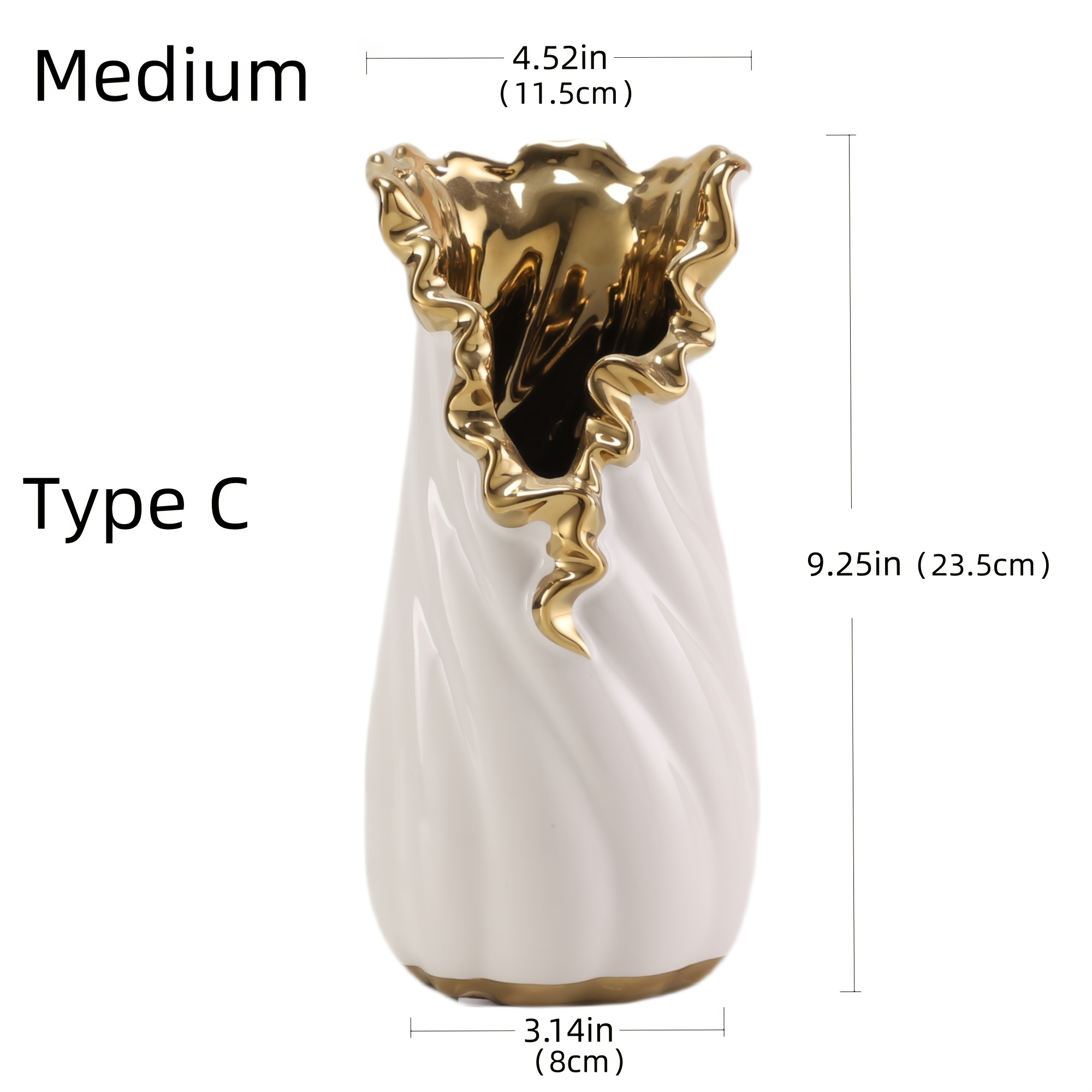 TEMU Creative Vase, Light Room Dining Table Entryway Wine Cabinet Ornament, Suitable For Hydroponic Flowers, Dried Flowers, Home Desktop Vessel