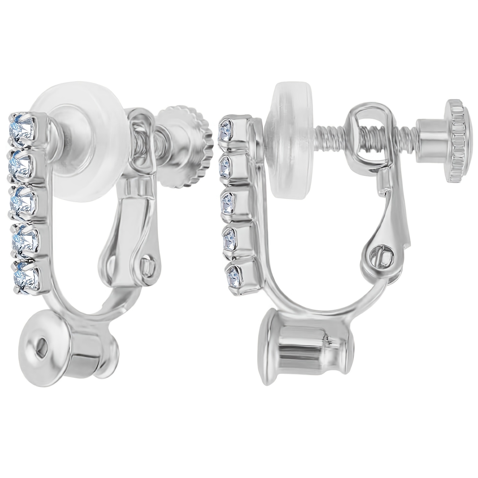 TEMU Convertisseur de boucles d'oreilles à clip 18K plaqué or, strass en cristal, vis, composants de boucles d'oreilles à clip non perforées avec