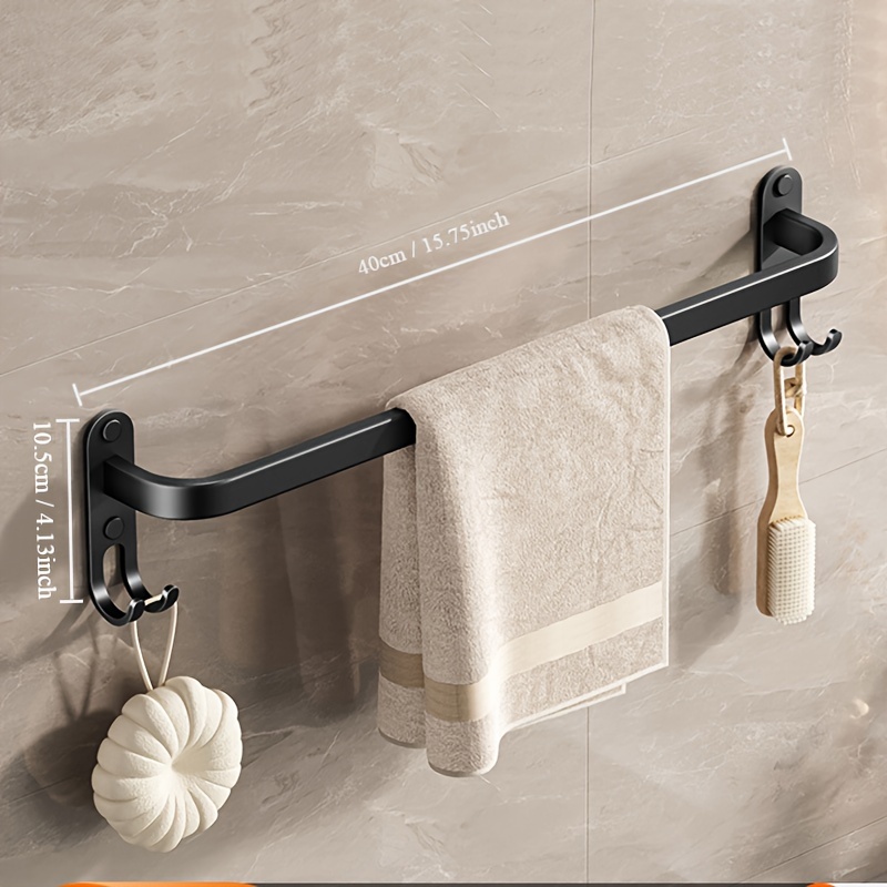 Towel Rack Towel Rail Towel Bar Matt Double Towel Rack Bathroom Towel Rack  Wall-Mounted Double Bar Towel Bar Towel Holder/80Cm