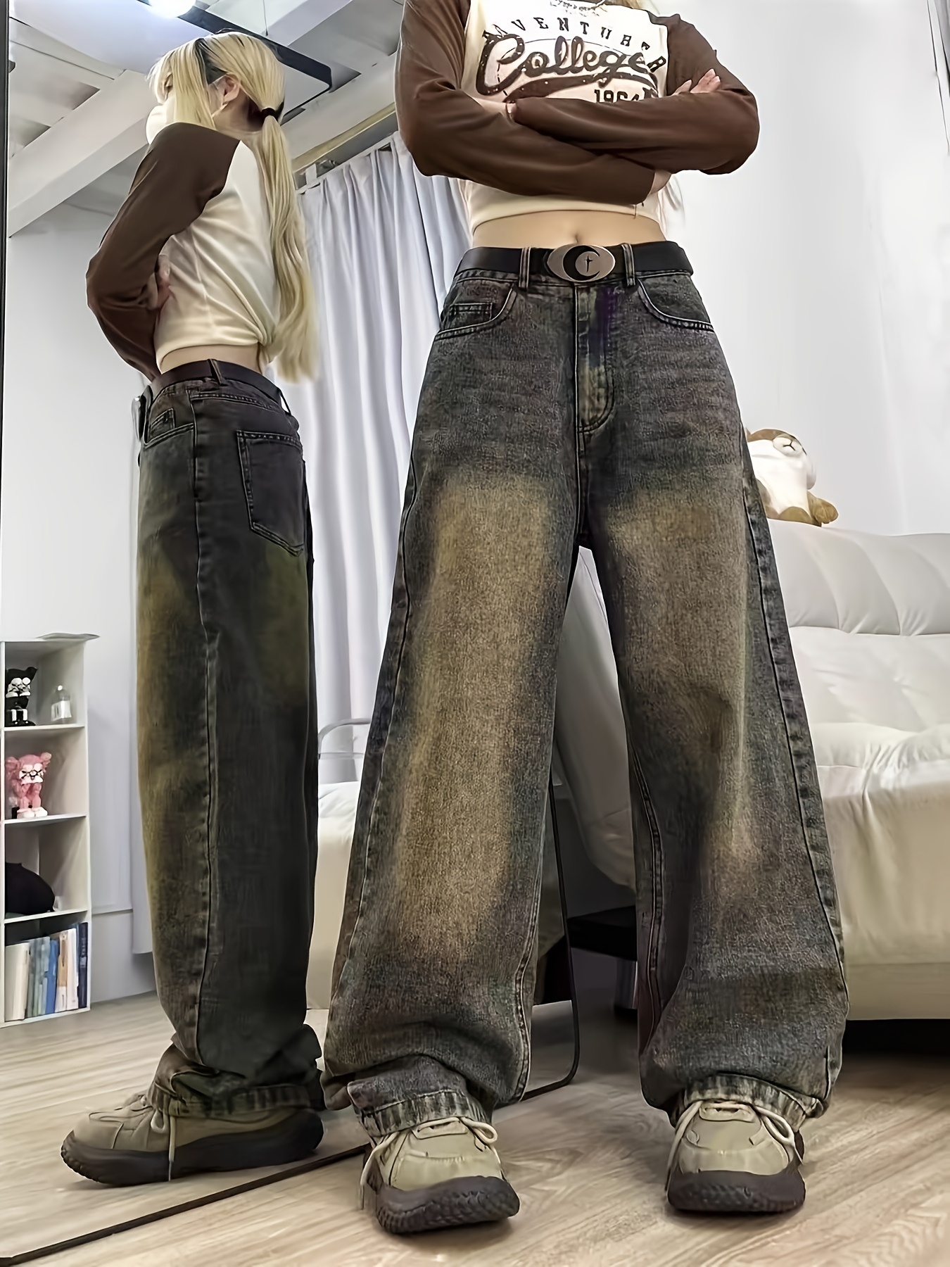 k2347 retro street style flared jeans women - Temu Netherlands