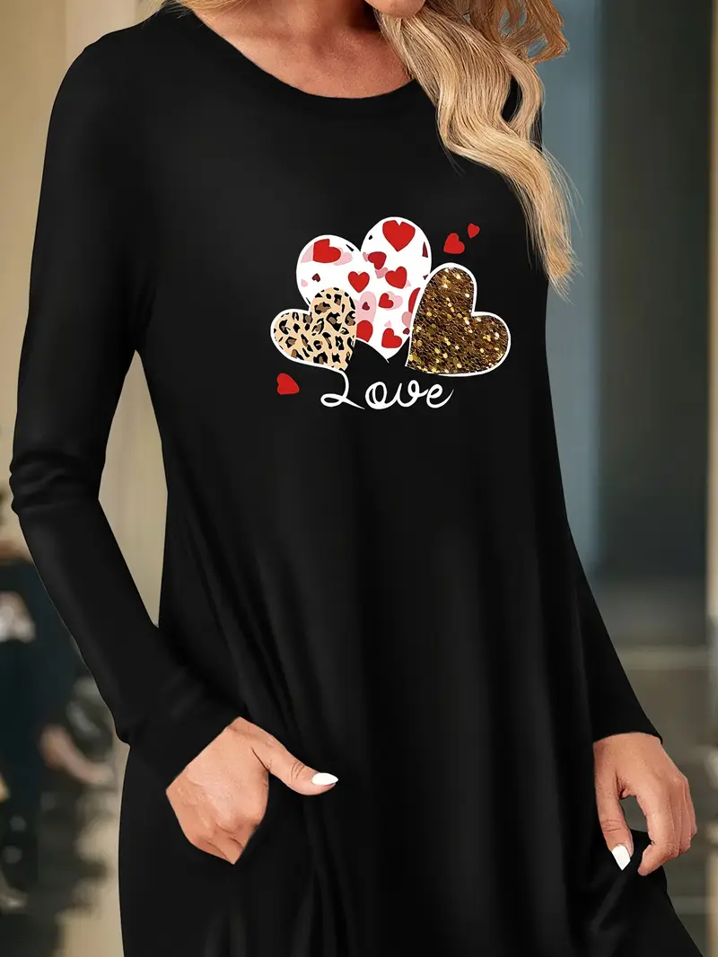 long sleeve graphic t shirt dress Fierce Vintage Long-Sleeve Graphic T-Shirt Dress
