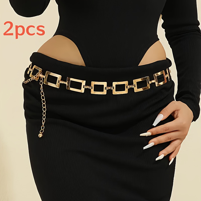 ladies dress waist chain belt Women's Adjustable – Metal Link For Dresses, Jeans & Festival Outfits (Multiple Lengths) Women's Adjustable Waist Chain Books and Media