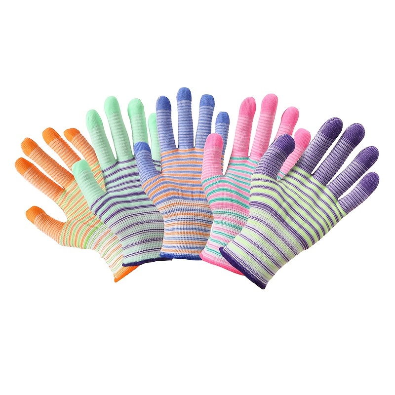 

10-pack/24-pack Assorted Colors Gardening Gloves, Non-slip, Breathable, , Women's Work Gloves, Polyester, Hand Washable