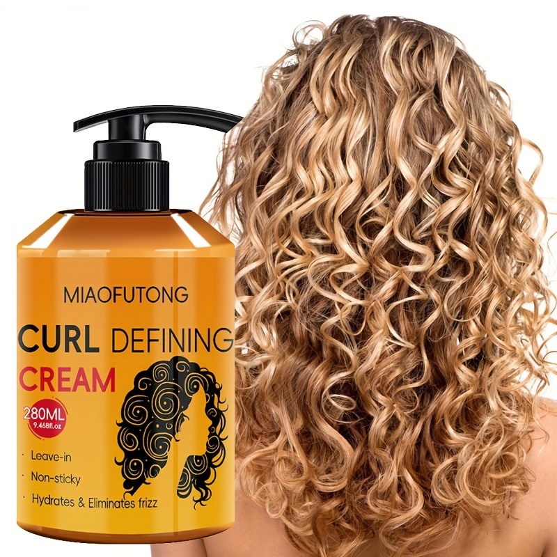 TEMU 280ml Argan Oil Defining Cream - Hydrating Styling Conditioner For All Hair Types | Enhances Shine, Volume | Ideal For Dry & Frizzy Hair ( & )