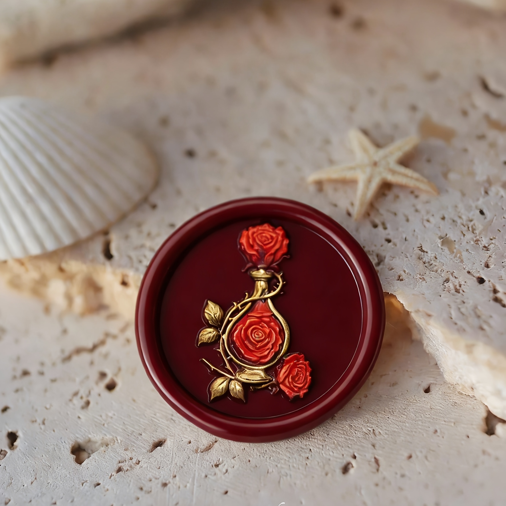 Brass Stamp Head with Creative Flower Pattern Design
