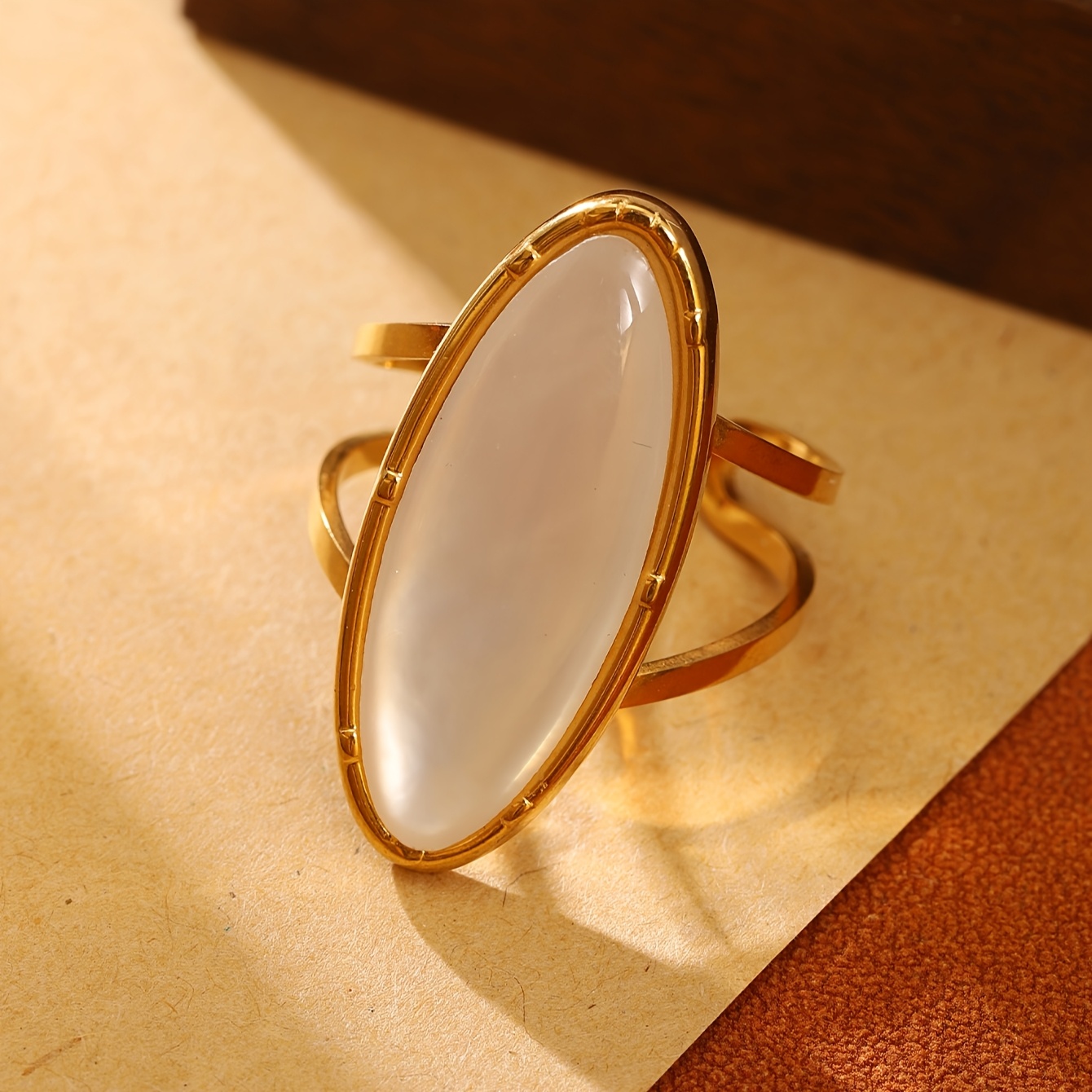 Vintage Inspired Rhinestones Stainless Steel Ring