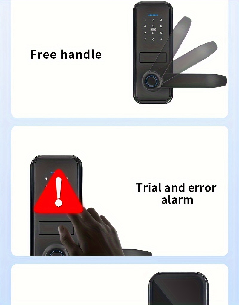 Puerta Electrónica Inteligente TUYA con Huella Digital - Cerradura Multifunción, Fácil Instalación