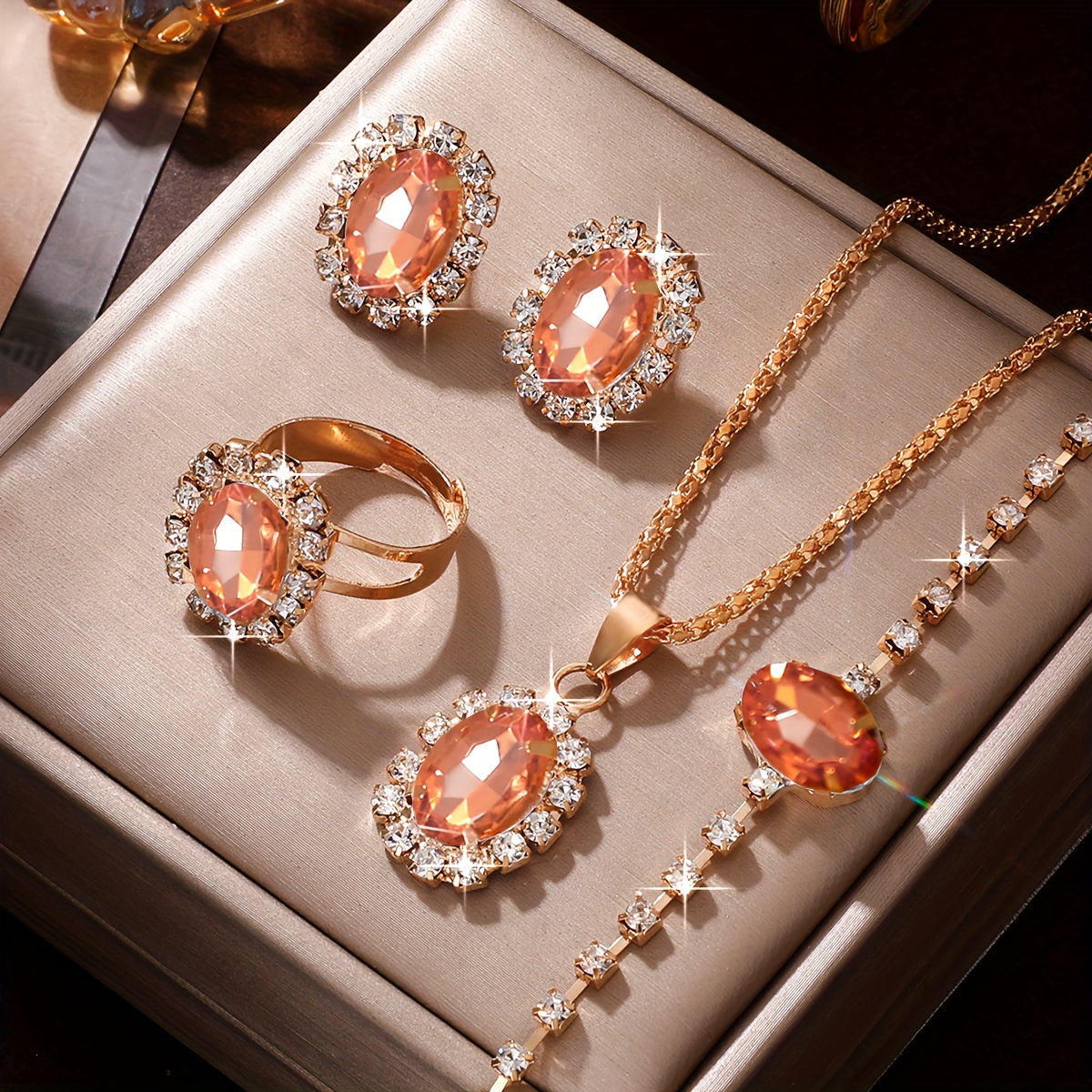Image of 5pcs Women's Jewelry Set, Versatile For , Ideal For Daily Wear And Vacation, Perfect Christmas Gift