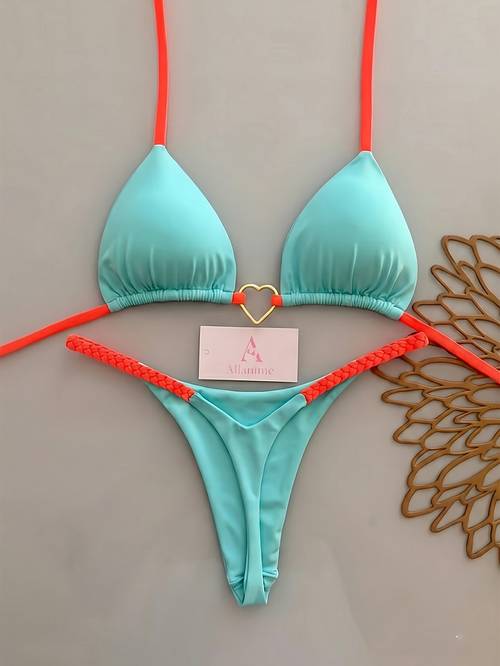 new solid color halter neck bikini separates for women beach pool party swimsuit