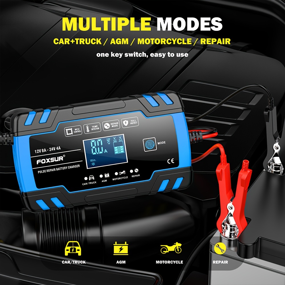 Fully Automatic Car Battery Charger 12v 8a 24v 4a Smart Temu 6639