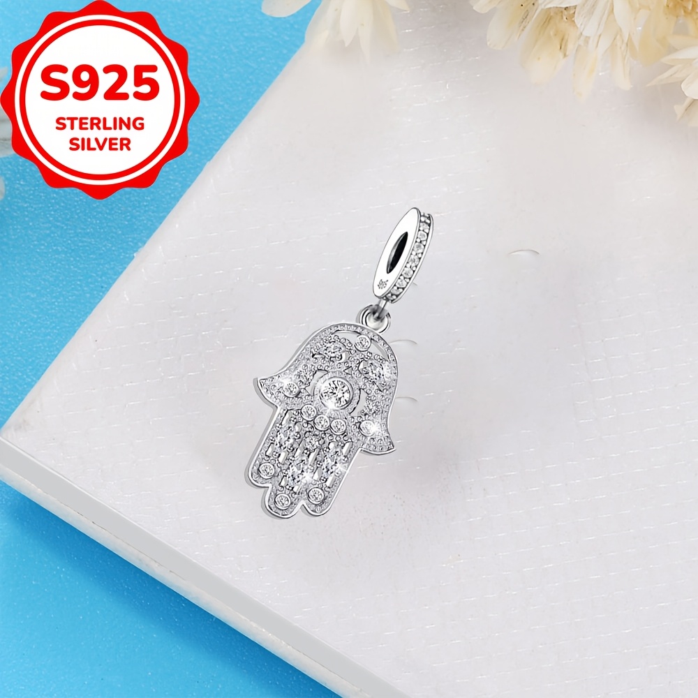 1pc 925 Sterling Silver Finger Shaped Design Bracelet Charms Beads Jewelry Making Birthday Or Valentine's Day Gift