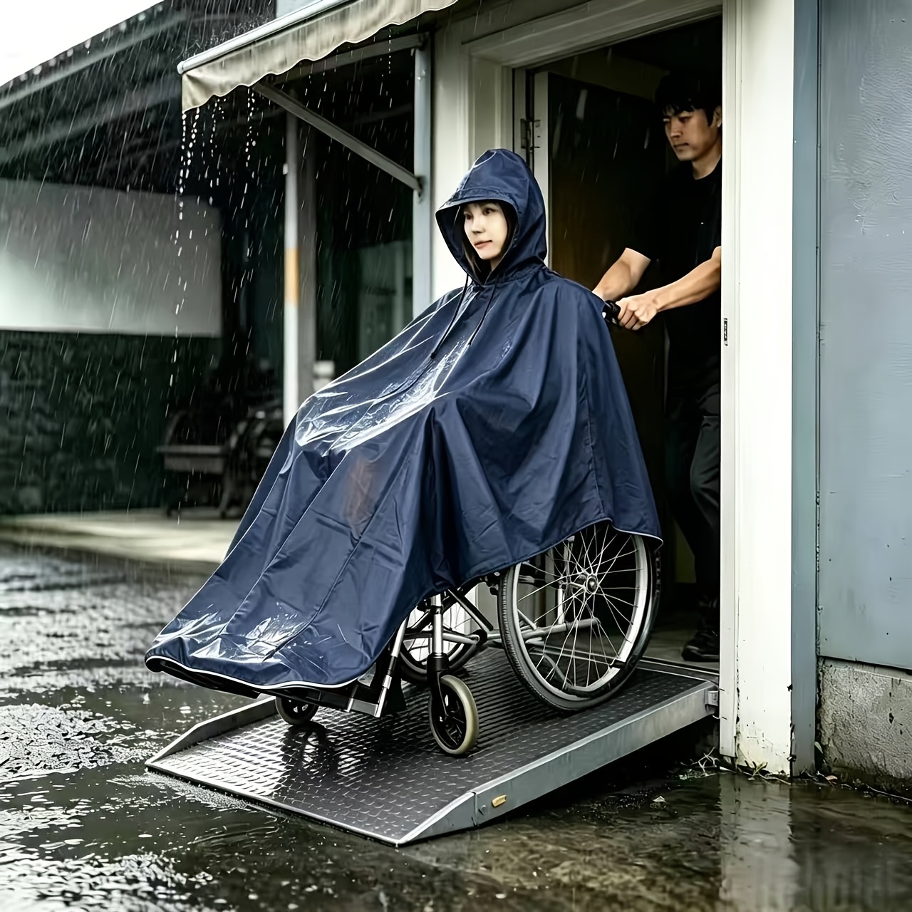 TEMU Imperméable pour personnes handicapées, Housse de pluie pour seniors pour scooters de