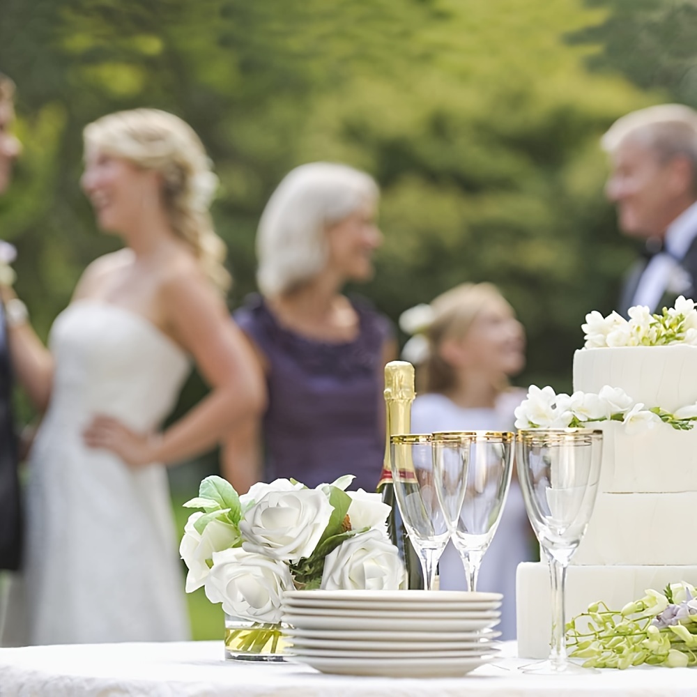 Fiori Artificiali Bianchi, 25 Pezzi Fiori Finti Steli Matrimonio