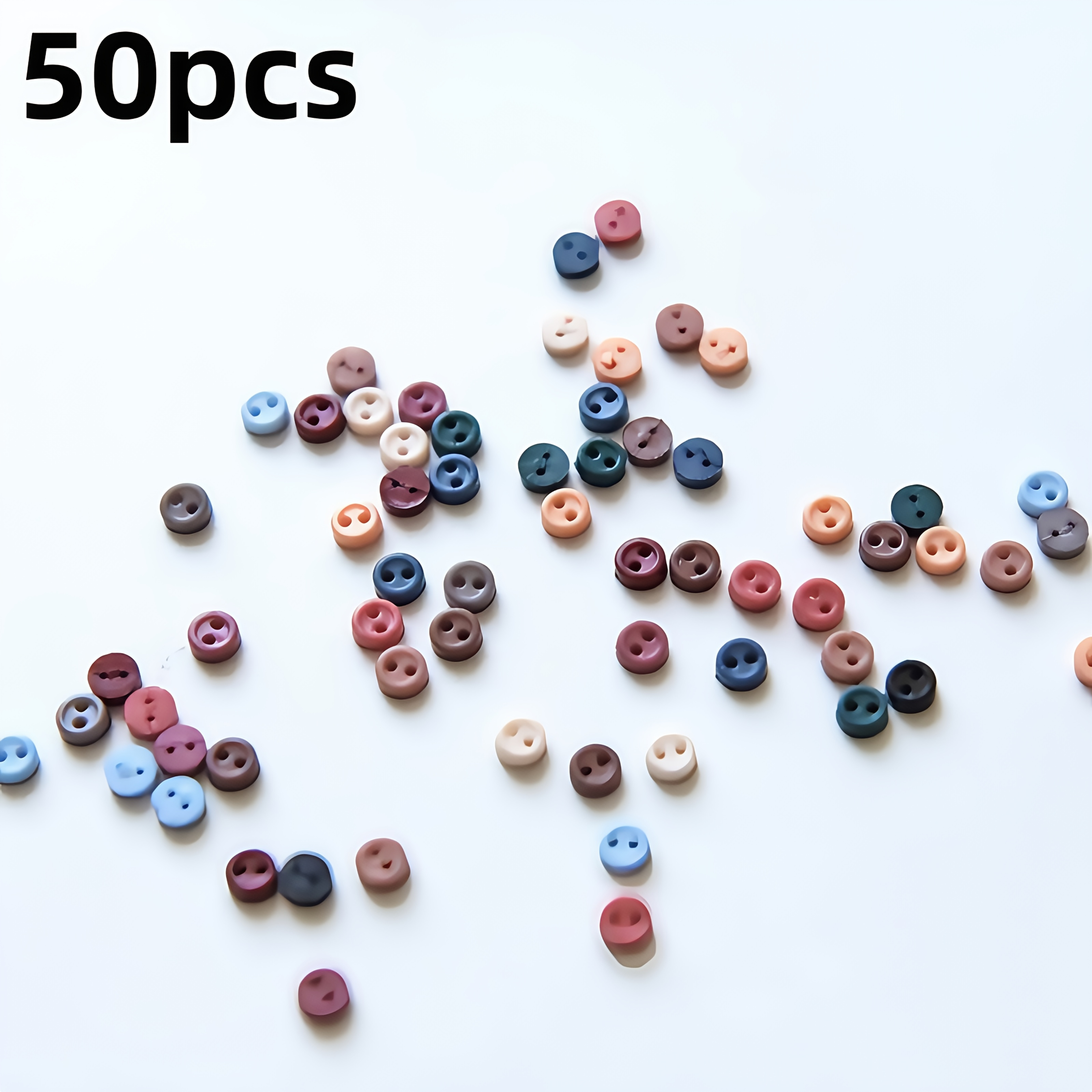 50 Resin Buttons 3mm/0.01inch - For Doll Clothing Additions, Handicrafts, Bracelets, Necklaces, Bags, Etc., Extra Small Buttons