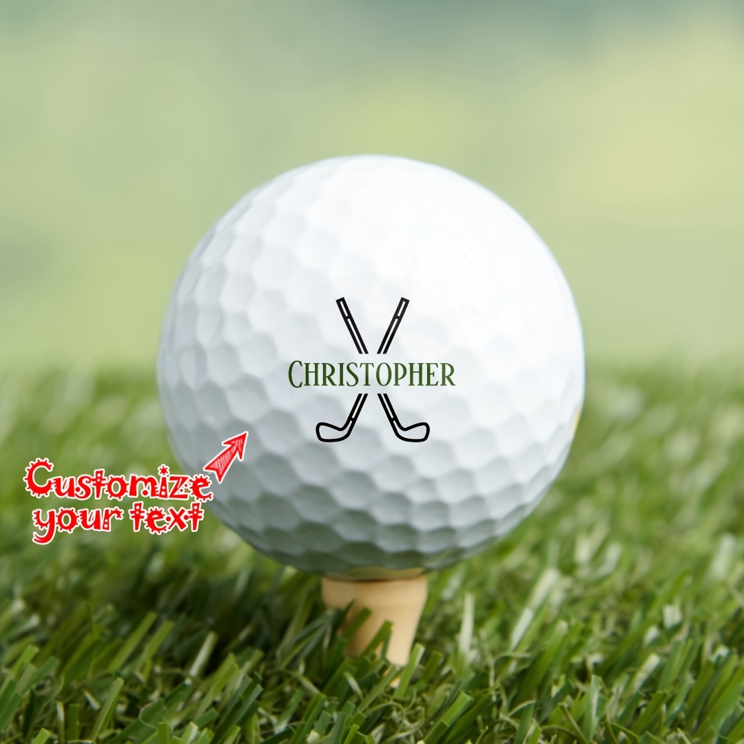 TEMU Customize And Design A Set Of Golf-themed Letter Golf Balls For Or , With Customizable Patterns And Text