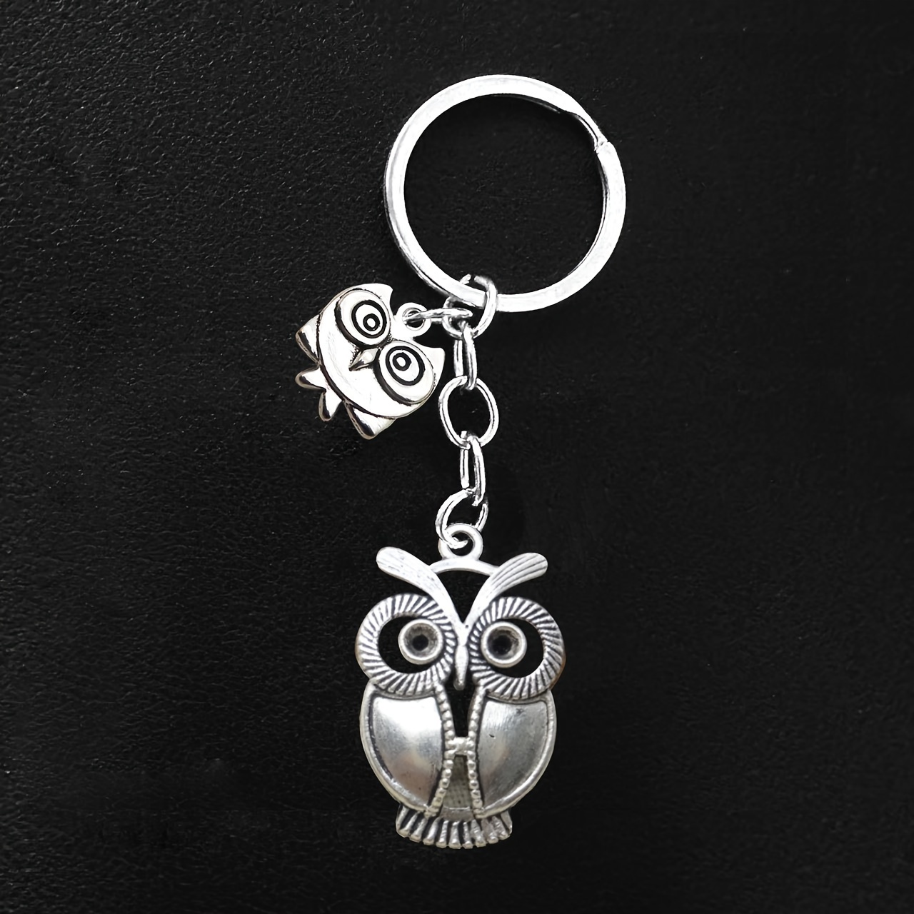 TEMU Owl Keychain Set Of 1 - Zinc Alloy Construction - Key - For , For Handbags, Purses, Backpacks & -