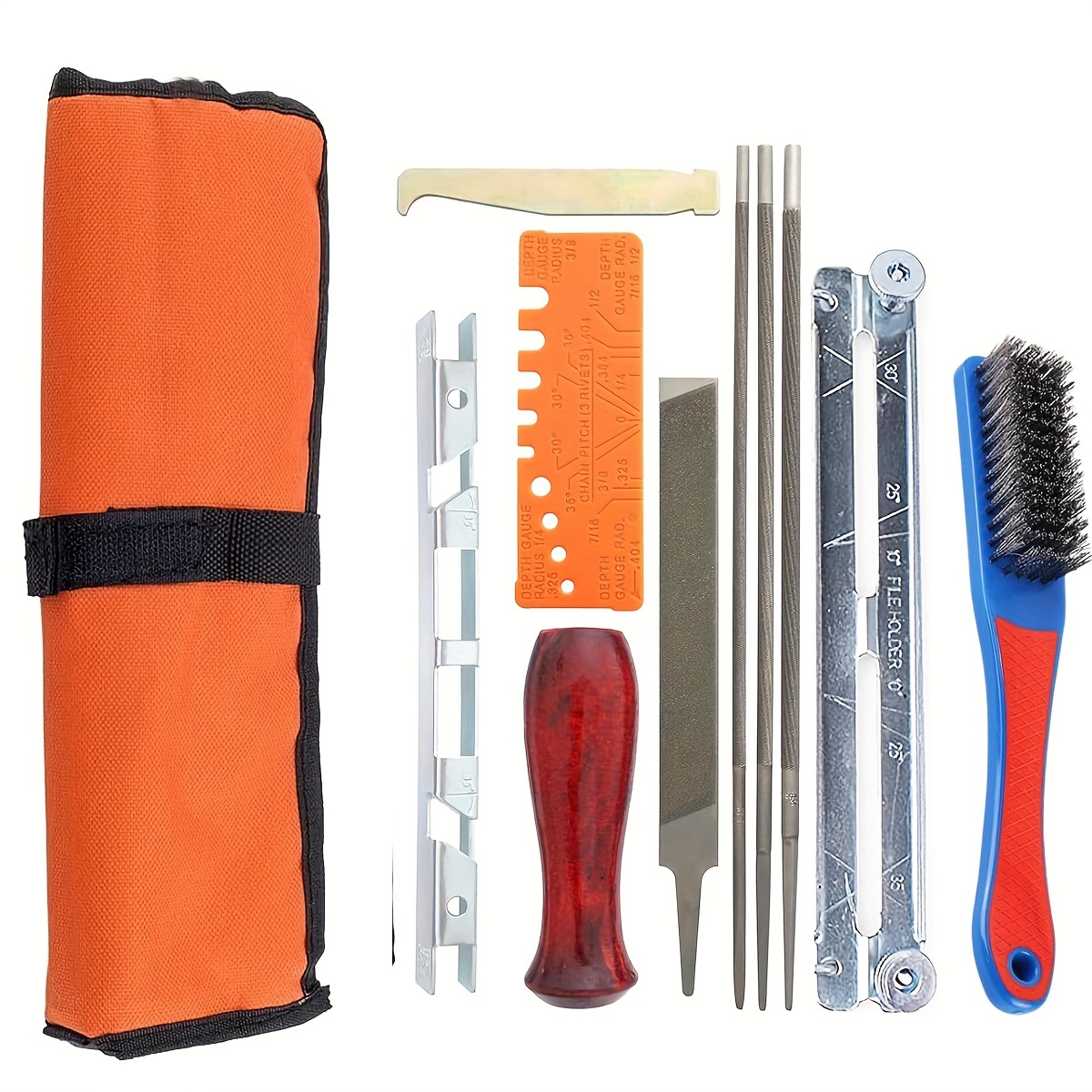 

Sharpening Kit Cleaning , Manual Saw File Set, Portable Tool Roll & , Wood - And Sharpening For Chainsaws