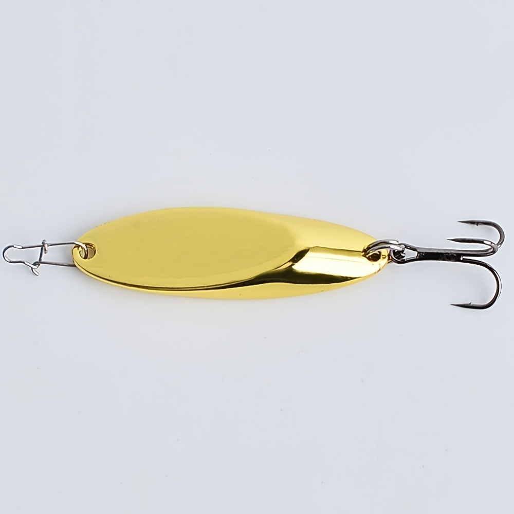TEMU 1pc Sinking Metal Spinners Fishing Lure, Golden And Silvery, For Freshwater & Saltwater Fishing