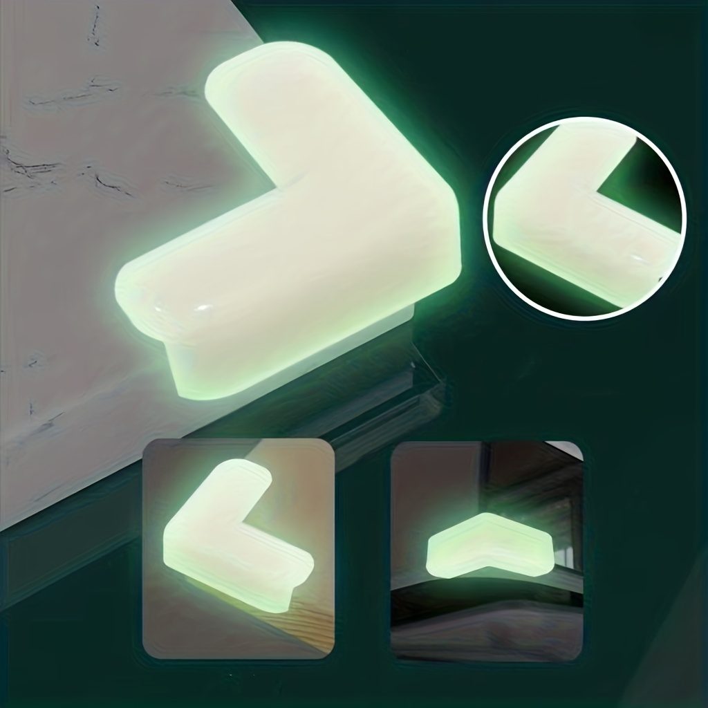 Image of -the-dark Clear Silicone Corner Protectors, Strong Adhesive T-shaped Furniture Guards For Table And Cabinet Floor Protection Glass Flexible Protection Safe Clear Corner Guards