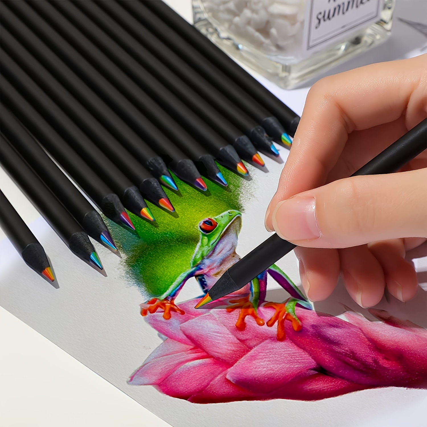 ThEast 60 matite colorate arcobaleno, 7 matite colorate in 1 per bambini,  colori assortiti per disegnare, colorare, schizzi, matite sfuse