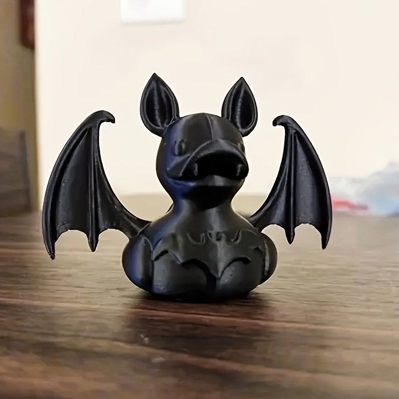 Image of 1pc 3d Printed Halloween Bat Duck Statue, Whimsical Bat And Duck Combination Design, Halloween Gifts, Halloween Decorations, Holiday Fury Decorations, Birthday Gifts, Home Decorations