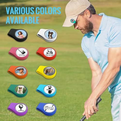 custom golf ball markers with silicone hat clips personalized photo and text magnetic ball markers for men and women customized for golf enthusiasts