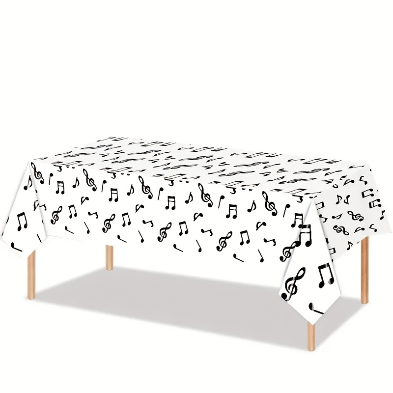 1pc music themed disposable tablecloth rectangular party table cover with musical   for  