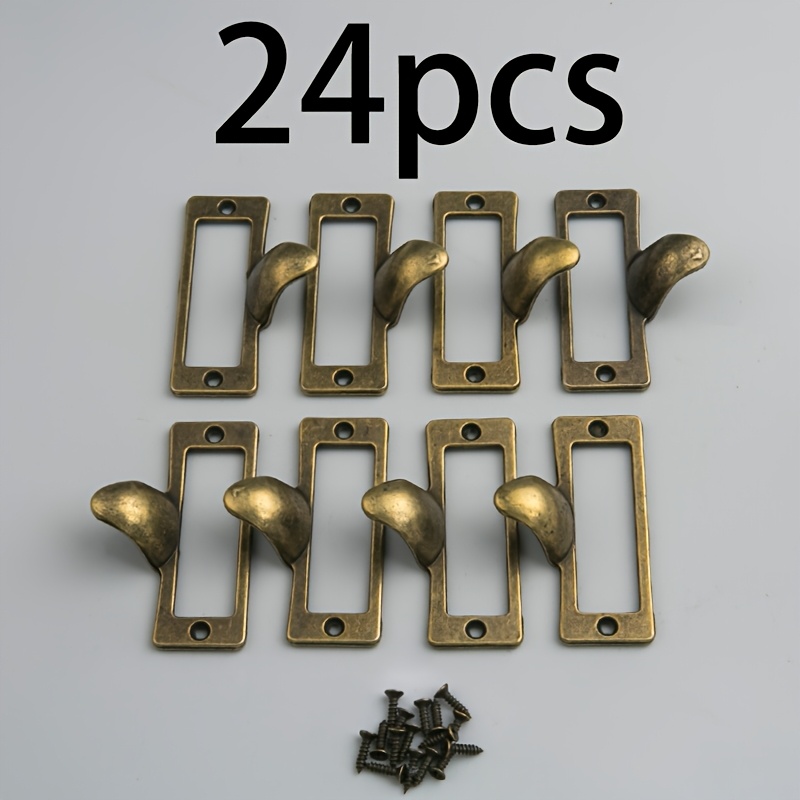 TEMU 24pcs Small Bronze Iron Label Frame Handles + M2x8 Bronze Iron Screws. Label Handles, Bronze Handles, Drawer Handles, Business Card Frames,