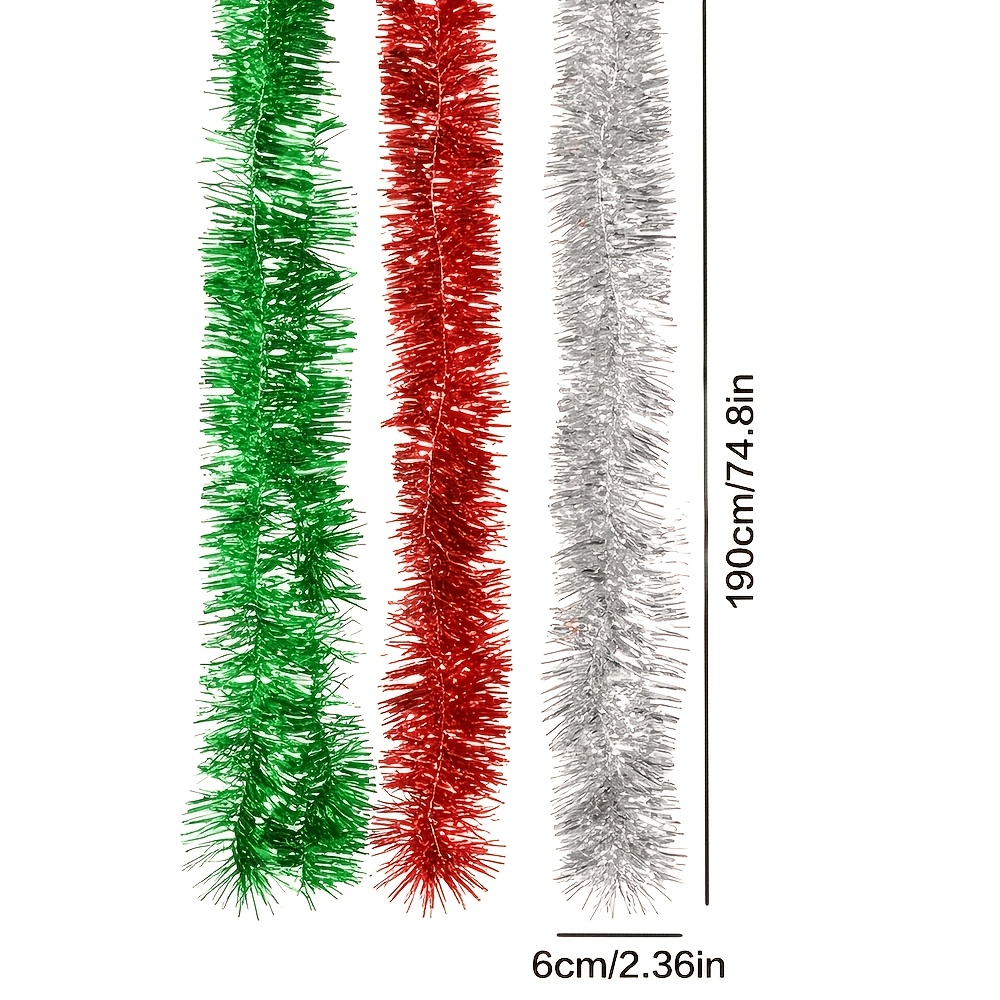 TEMU 3pcs Red White Green Christmas Decor Ribbons, Mexican Day Party Decoration Scarf Ruffle Pendant, Christmas Party Holiday Atmosphere Decorative