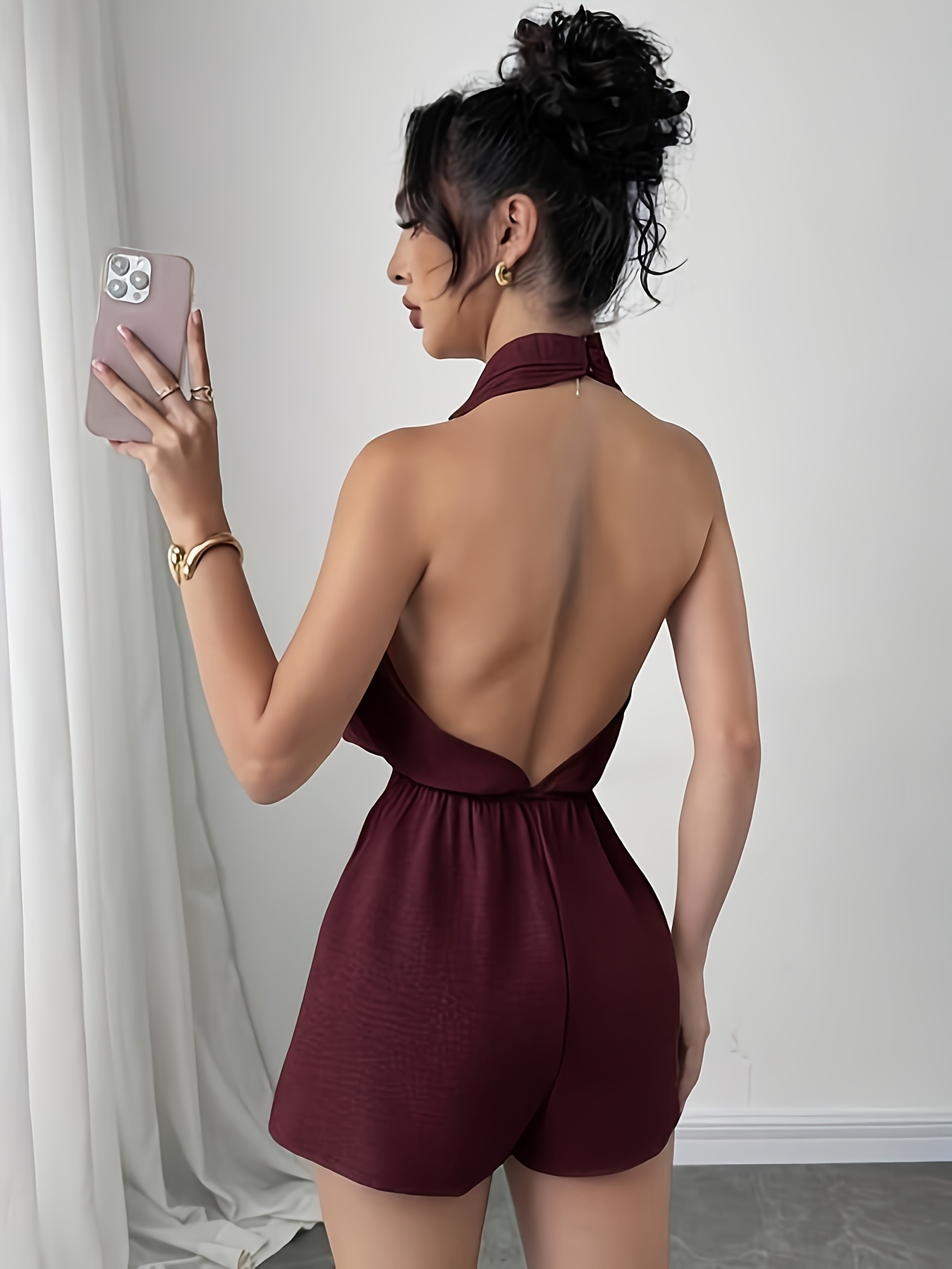 Un mono elegante y sofisticado para mujer con un diseño romántico de espalda descubierta, perfecto para fiestas, vacaciones, citas, bodas y cumpleaños. "Estilo Dirigente" - Imagen 4