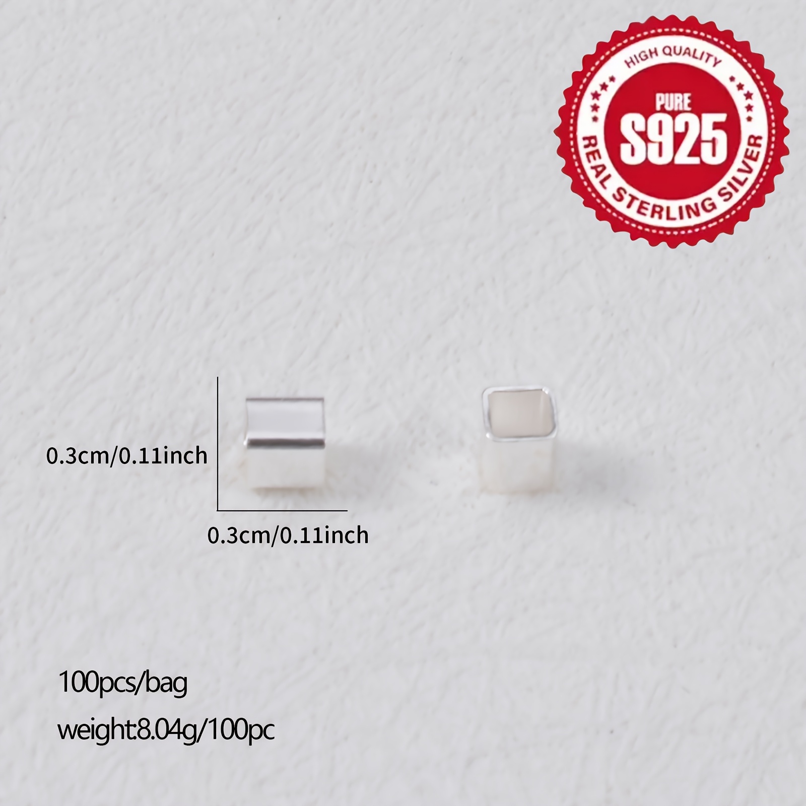 100pcs S925 Pure Silver DIY Spacer Beads for Jewelry Making